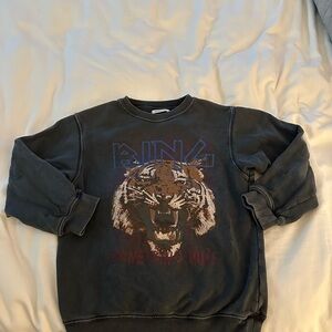 Anine Bing Black Tiger Graphic Sweatshirt